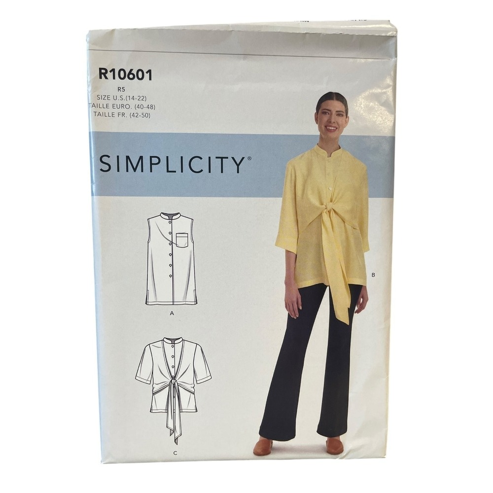 Simplicity R10601 Missesโ Button-Up Top Size 14-22 Modern Sewing Pattern